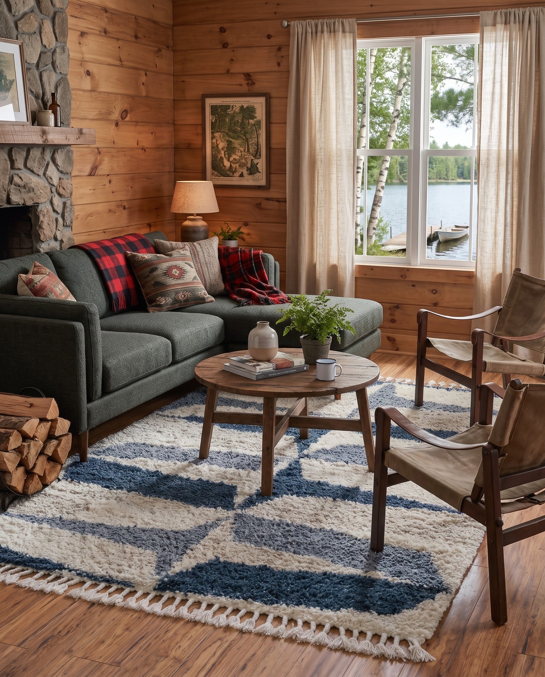 Blue Athena Shag Rug