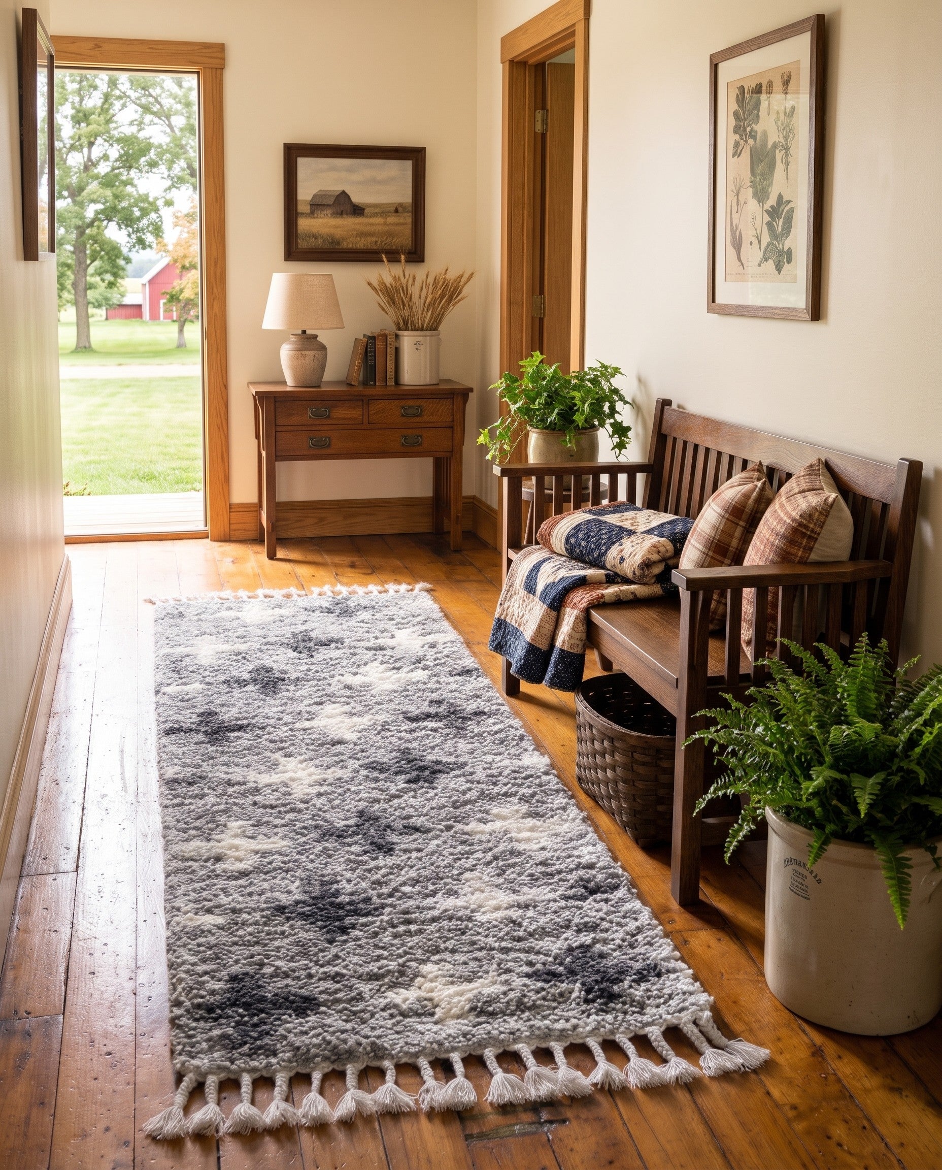 Light Gray Athena Shag Runner Rug