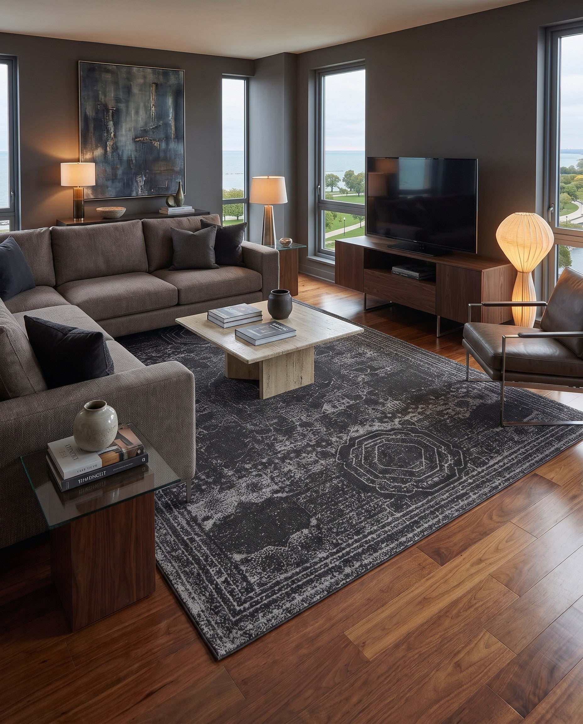 Dark Gray Dover Rug