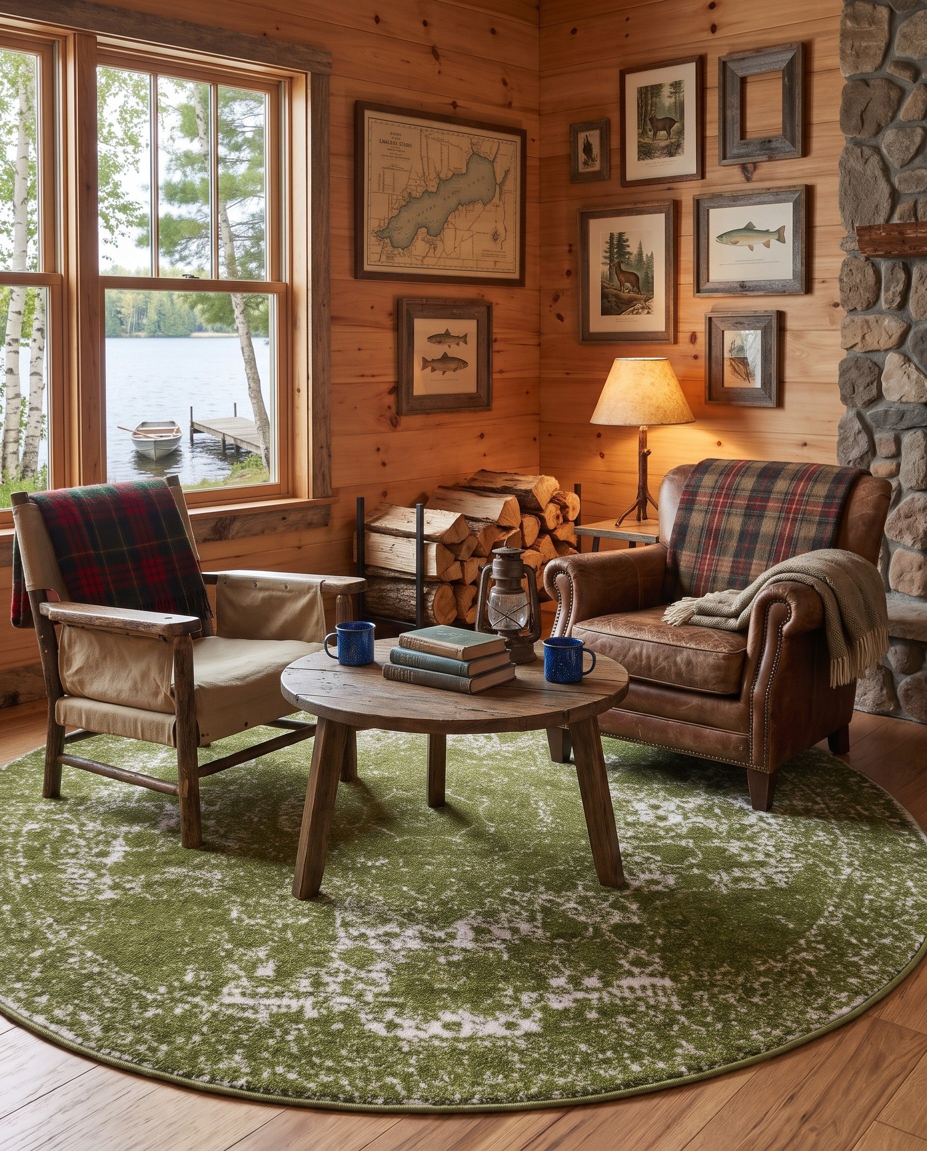 Green Dover Round Rug