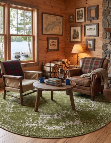 Green Dover Round Rug