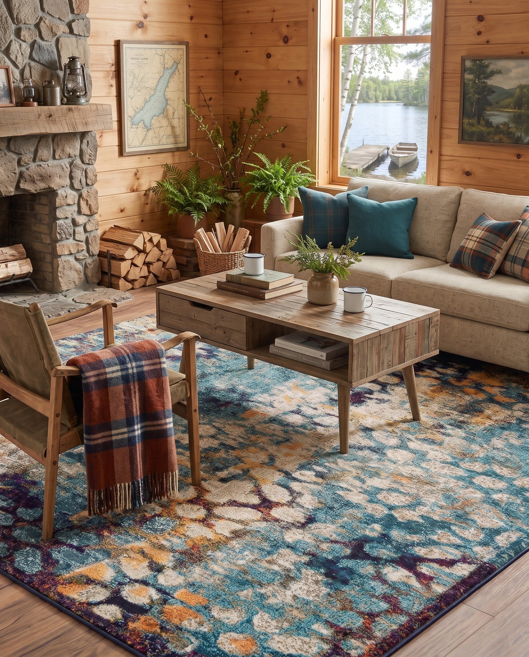 8' x 8' Washable Carnevale Square Rug