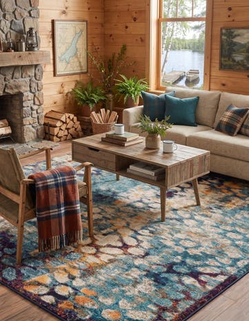 8' x 8' Washable Carnevale Square Rug