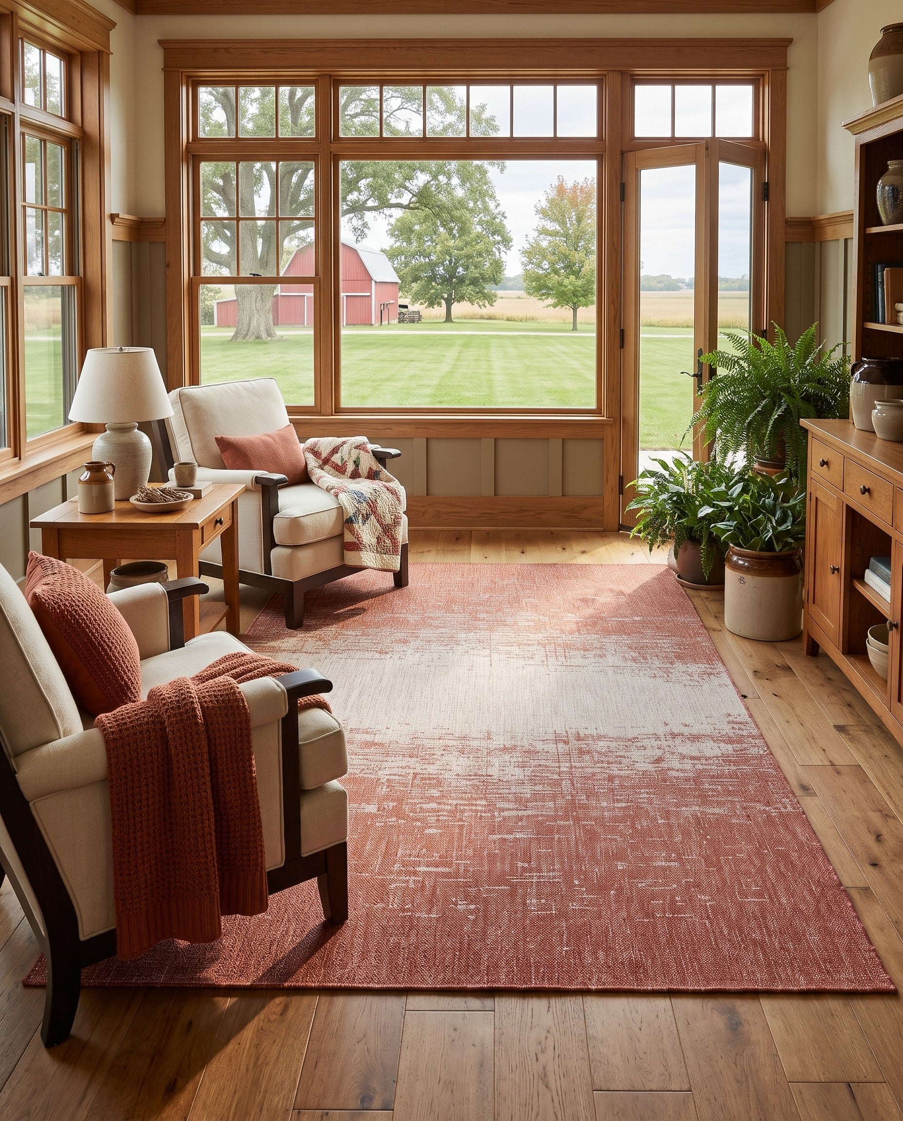 5' 3 x 8' Easy-Clean Modern Indoor / Outdoor Rug