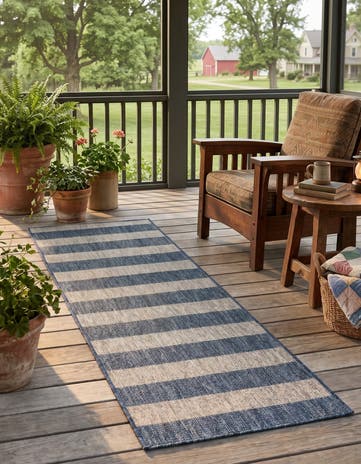 2' x 6' Easy-Clean Ribbon Indoor / Outdoor Runner Rug