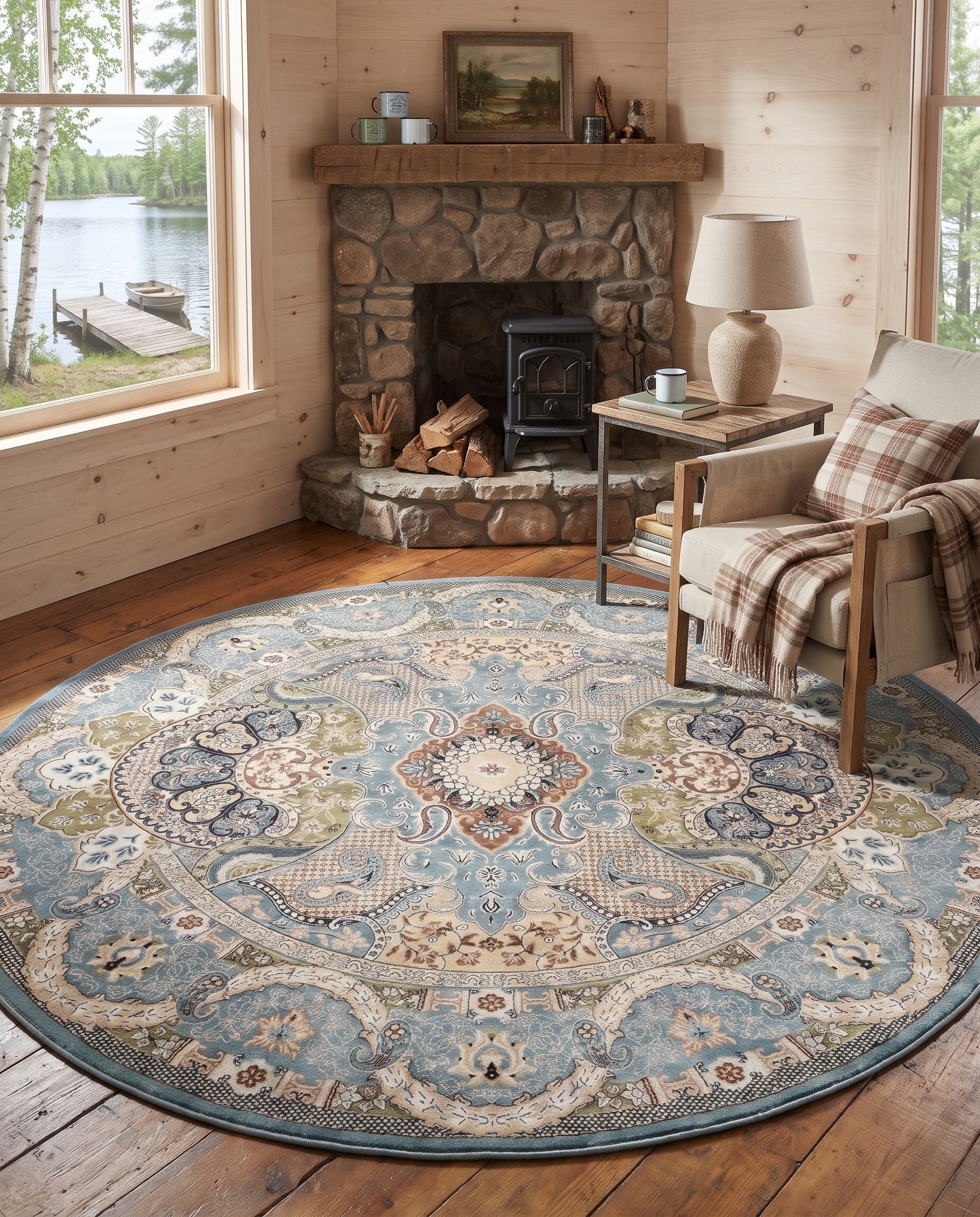 5' 3 x 5' 3 Nain Design Round Rug