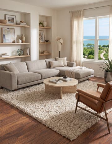 Linen Zermatt Shag Rug