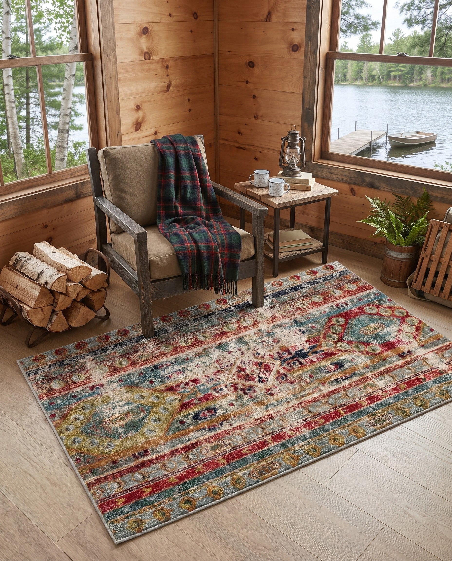 Blue Washable Mesa Rug