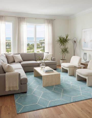 10' x 14' Lattice Frieze Rug