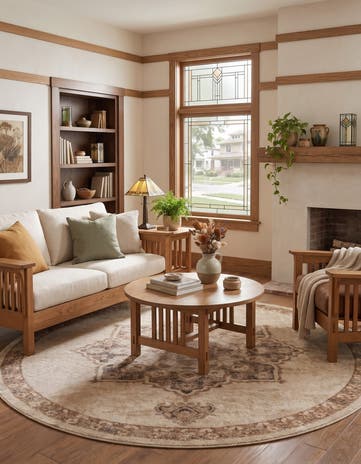 Beige Eden Round Rug