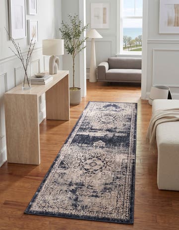 Navy Blue Eliza Runner Rug