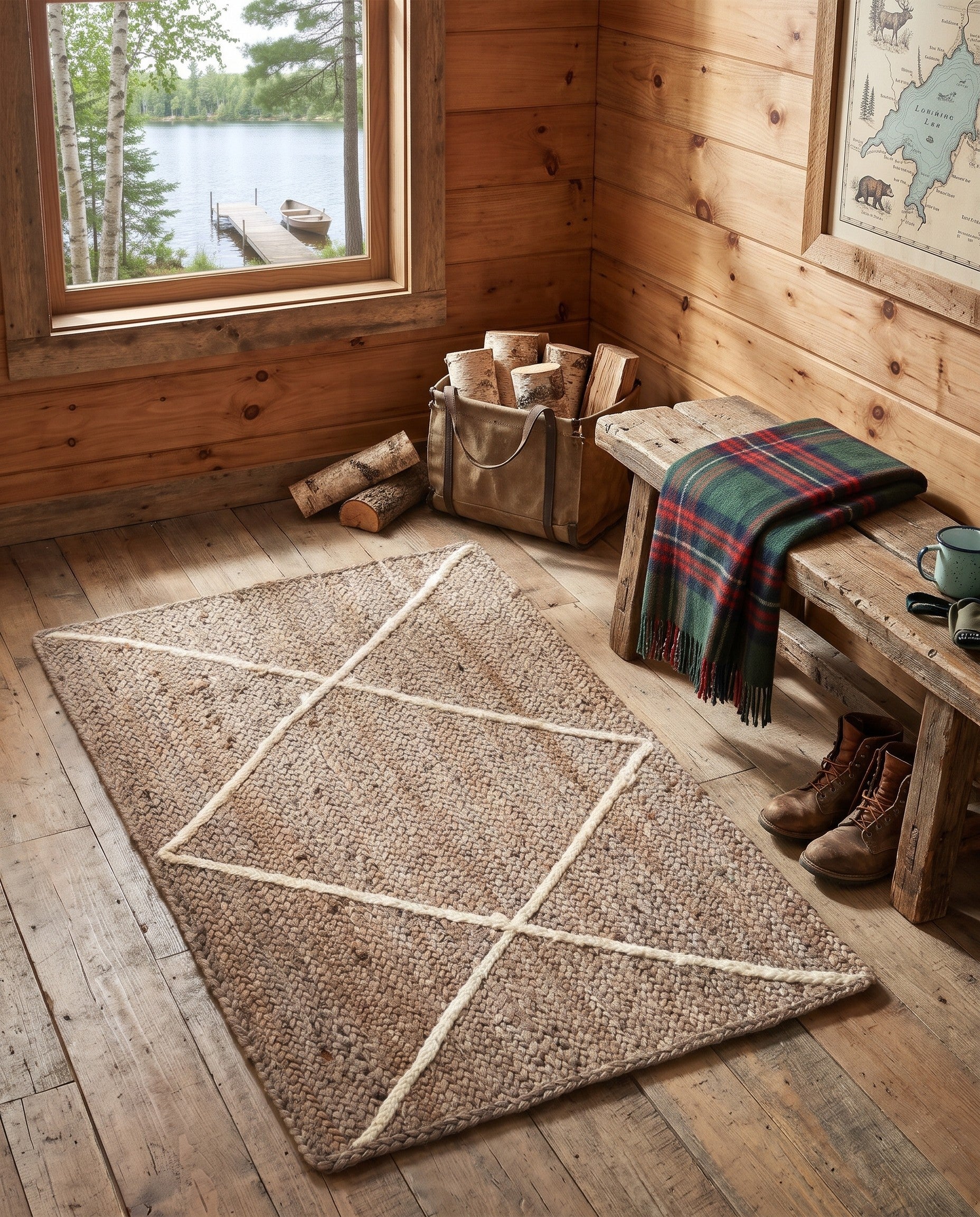 2' x 3' 1 Handmade Braided Jute Rug