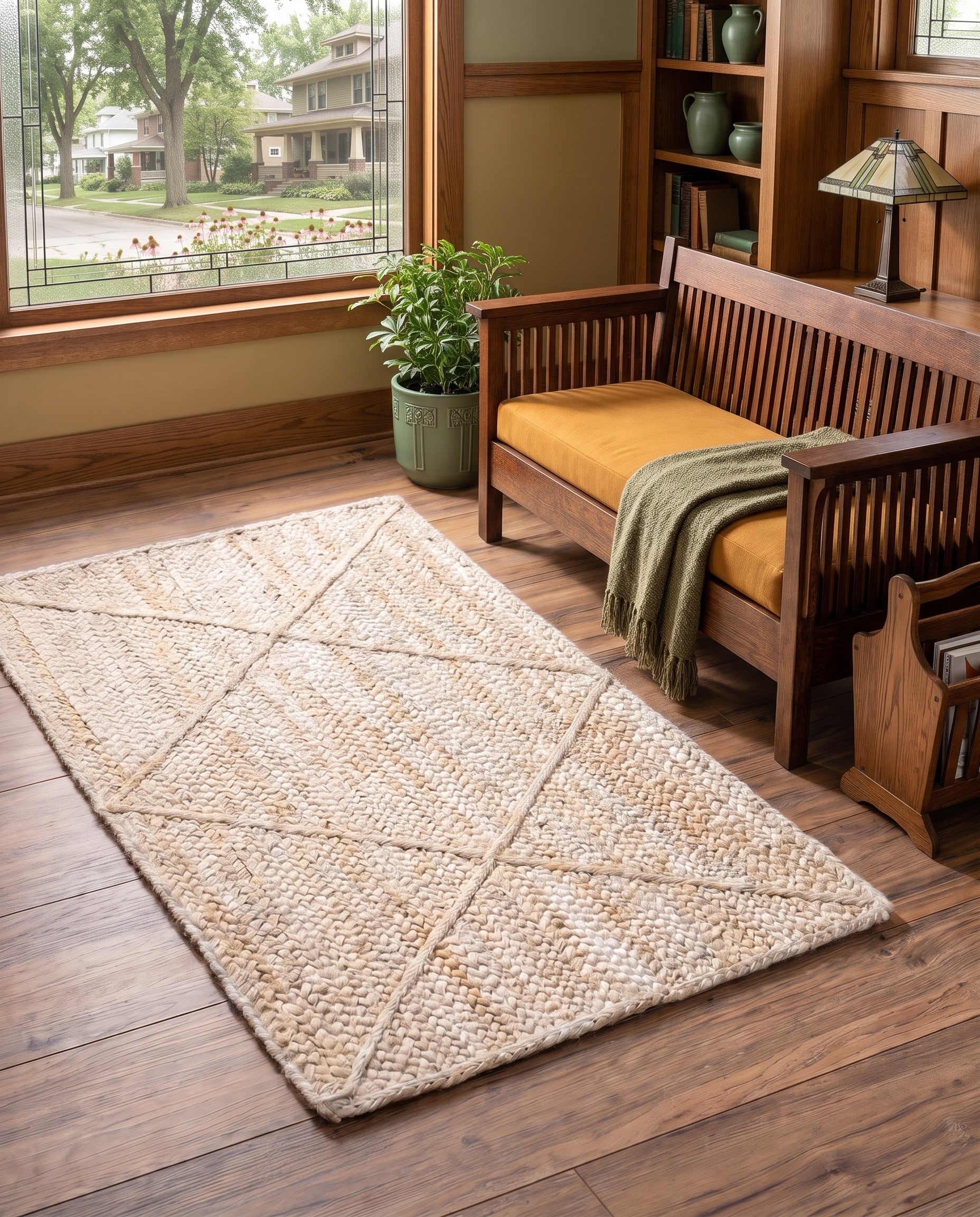 2' x 3' 1 Handmade Braided Jute Rug