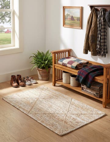 2' x 3' 1 Handmade Braided Jute Rug