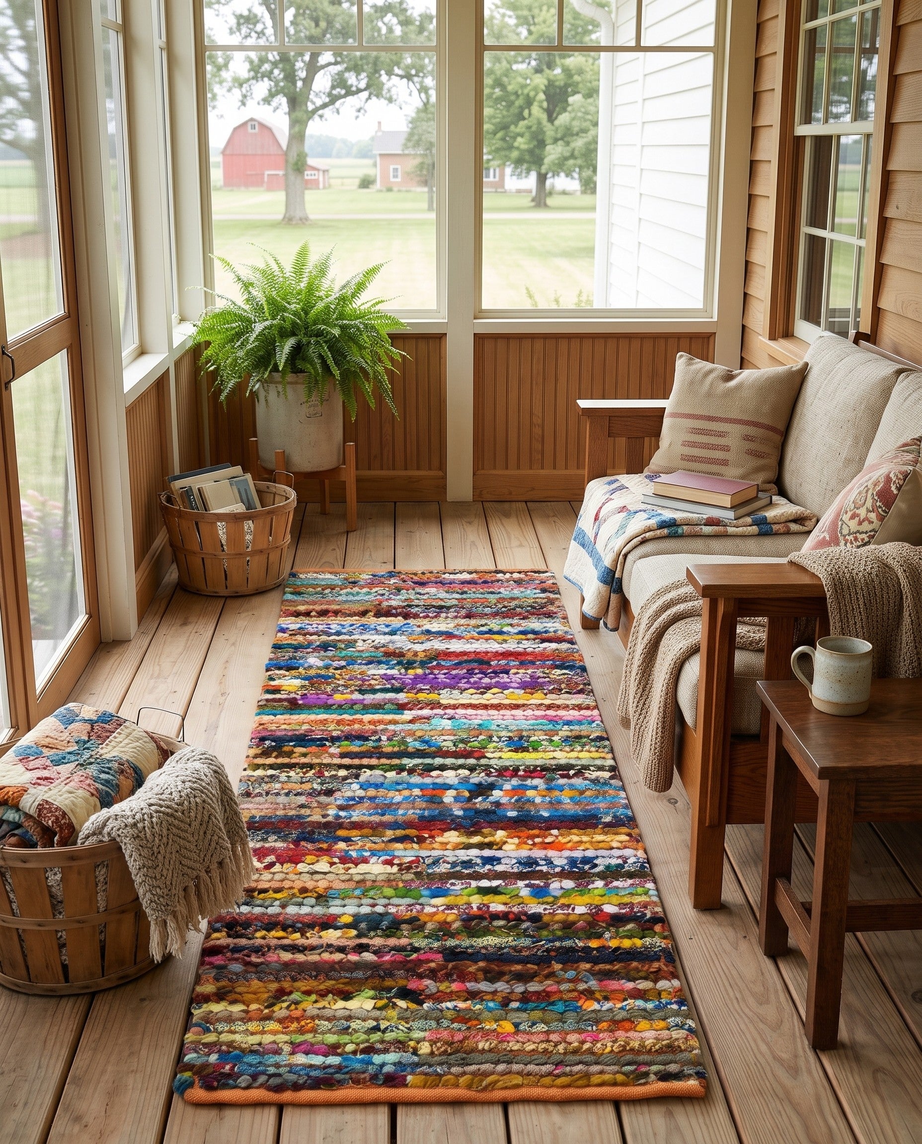 2' 2 x 6' 1 Handmade Braided Chindi Runner Rug