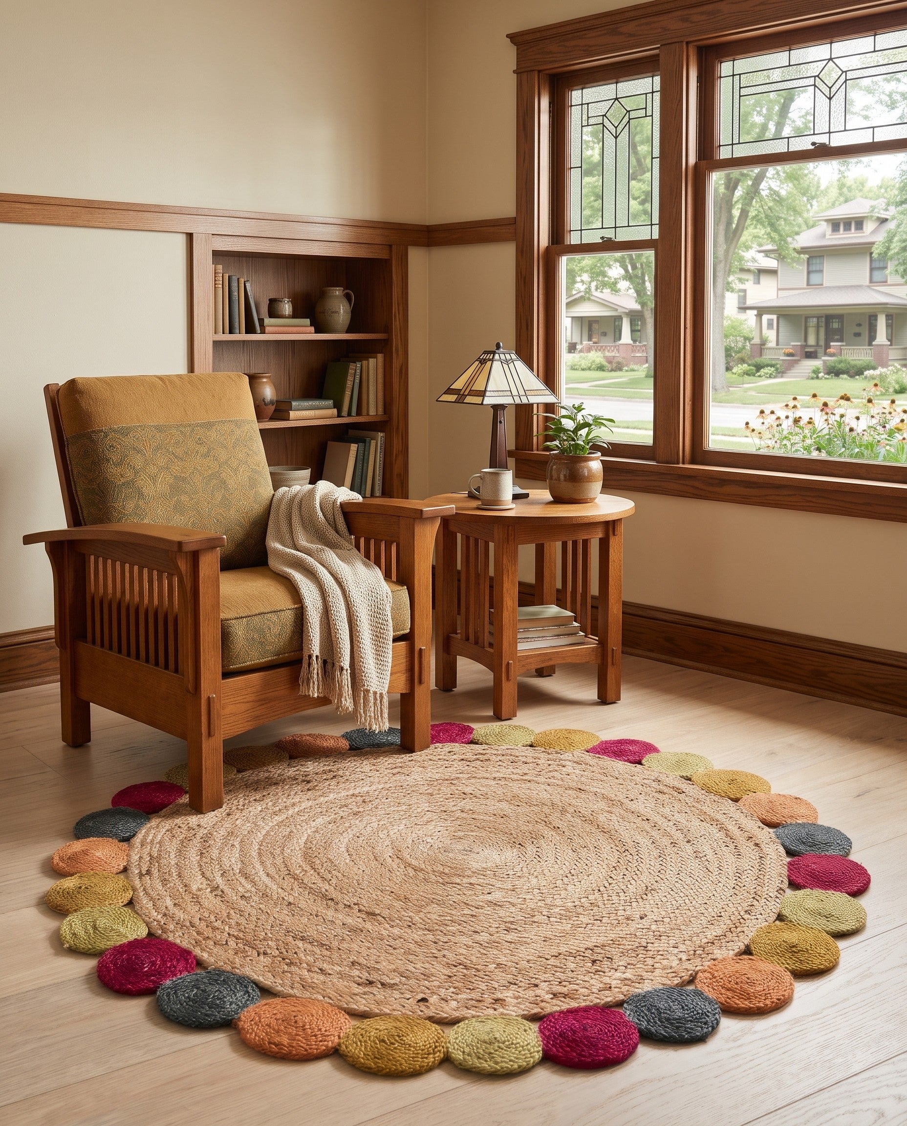 3' 3 x 3' 3 Handmade Braided Jute Round Rug