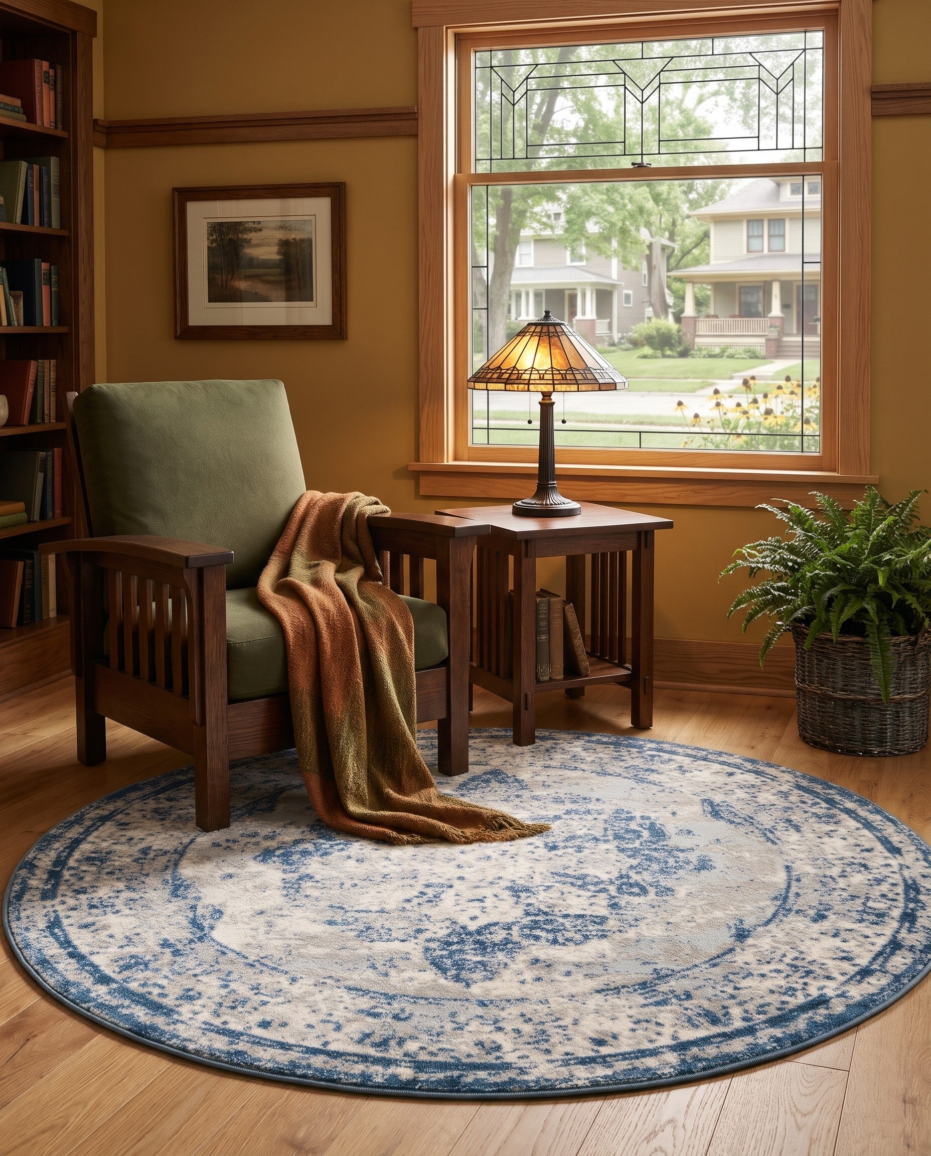 Blue Monte Carlo Round Rug