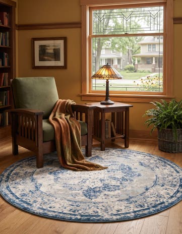 Blue Monte Carlo Round Rug