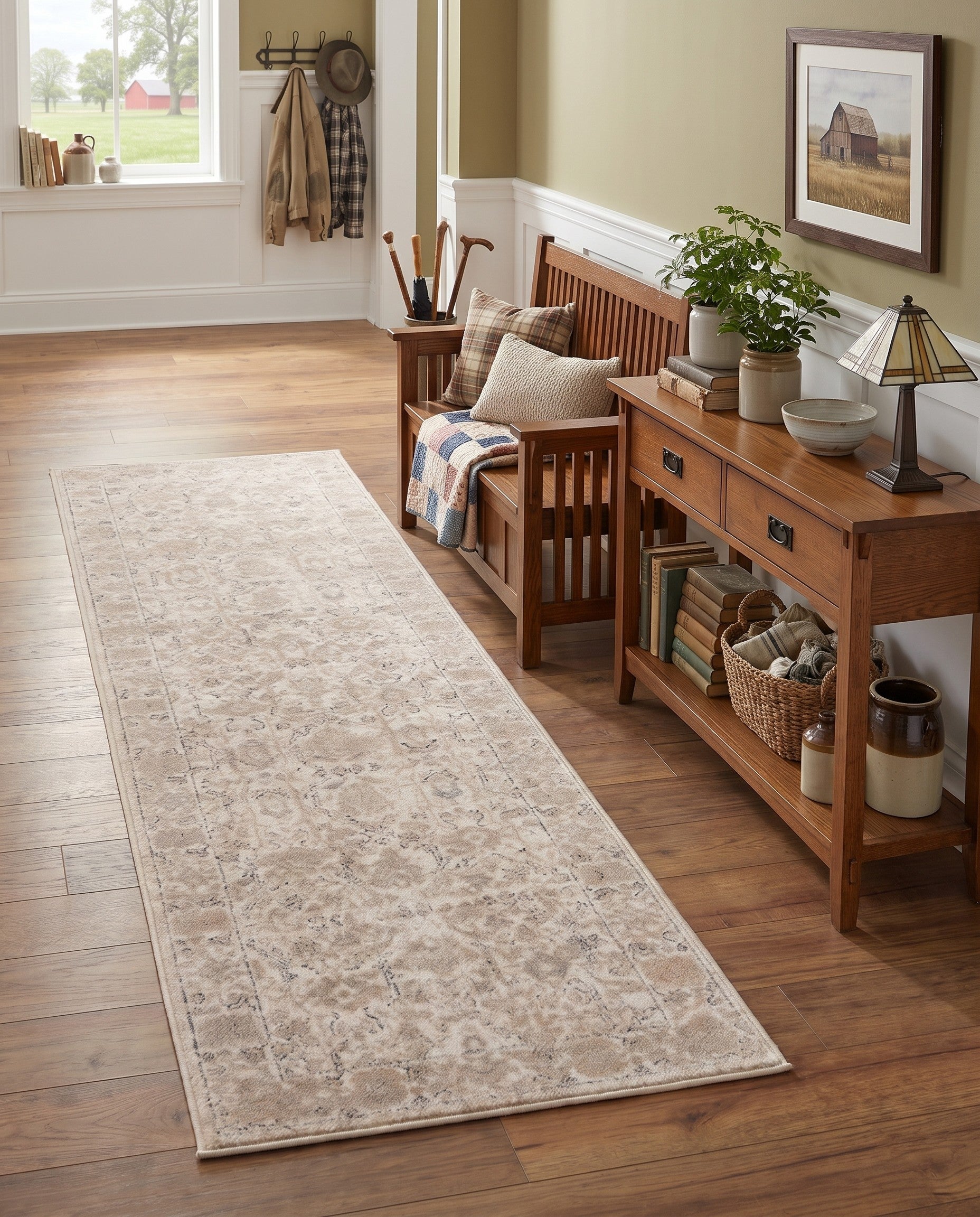 Ivory Oregon Runner Rug