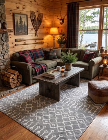 Gray Kasbah Trellis Rug