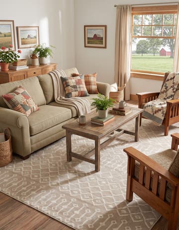 Beige Kasbah Trellis Rug