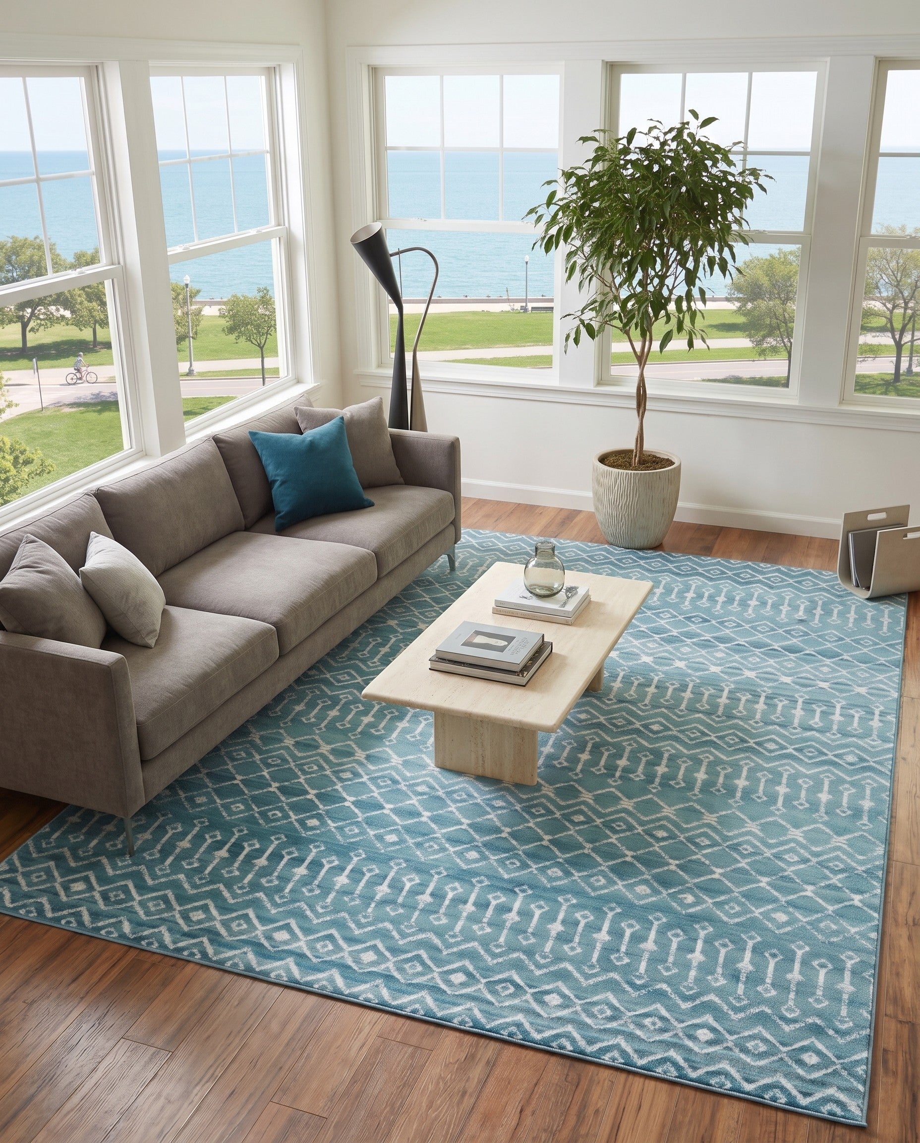 Turquoise Kasbah Trellis Rug