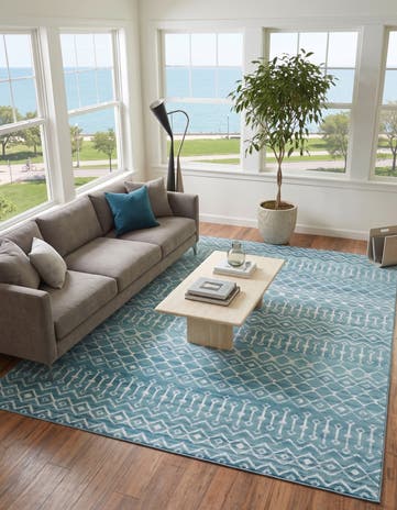 Turquoise Kasbah Trellis Rug