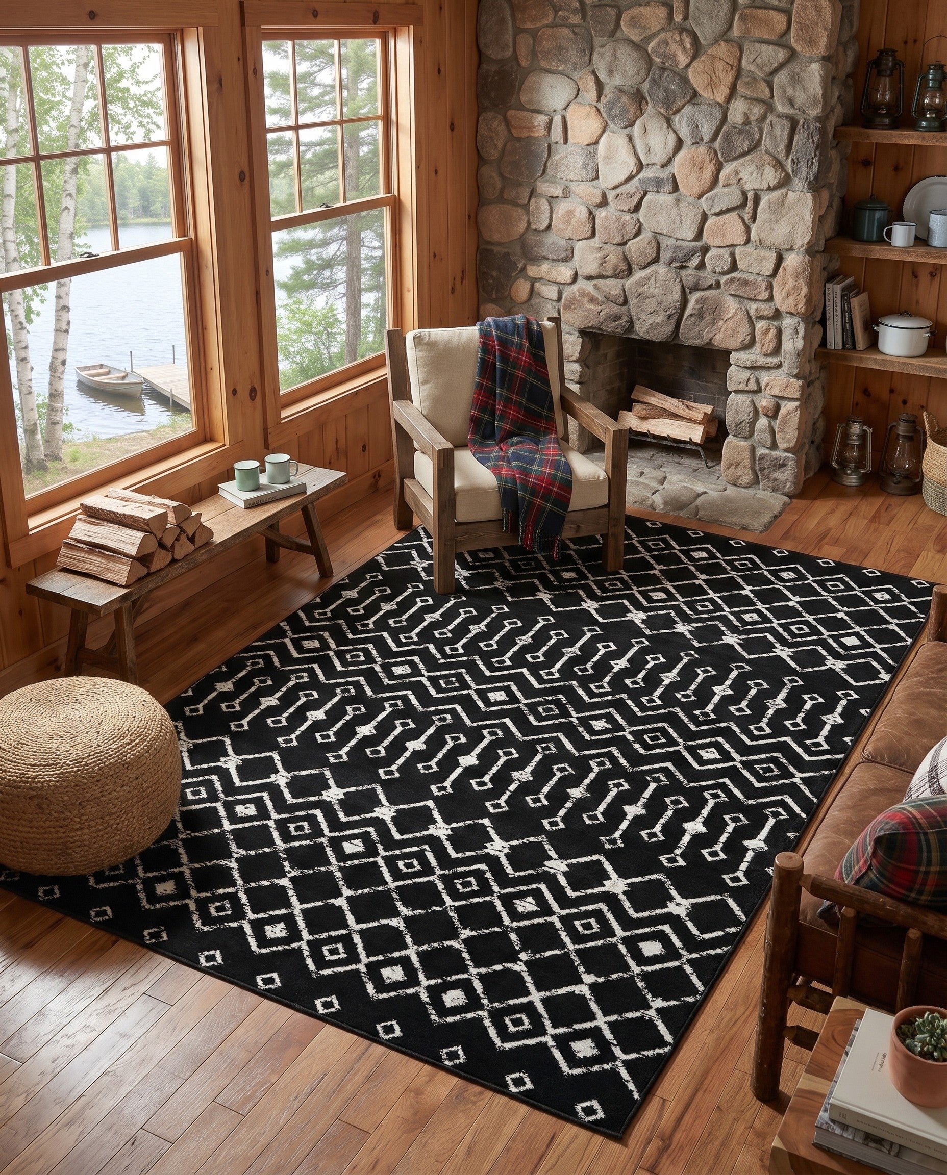 Black Kasbah Trellis Rug