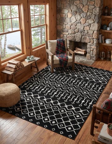 Black Kasbah Trellis Rug