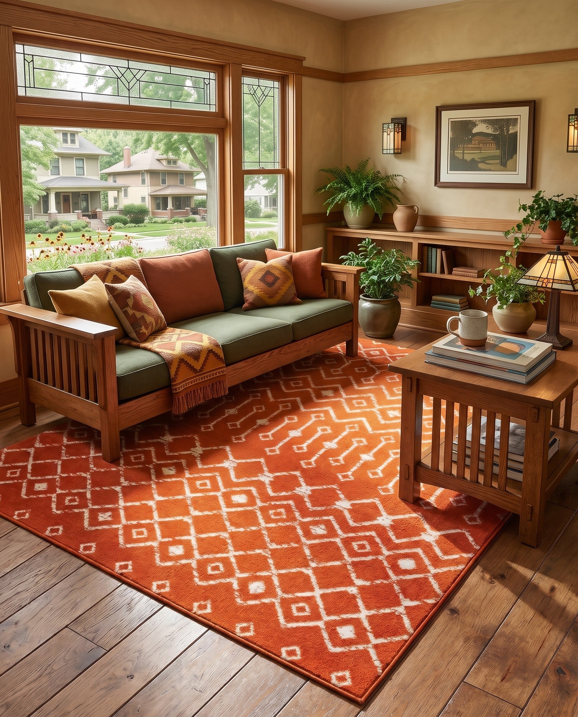 Orange Kasbah Trellis Rug
