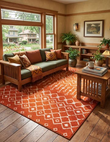 Orange Kasbah Trellis Rug
