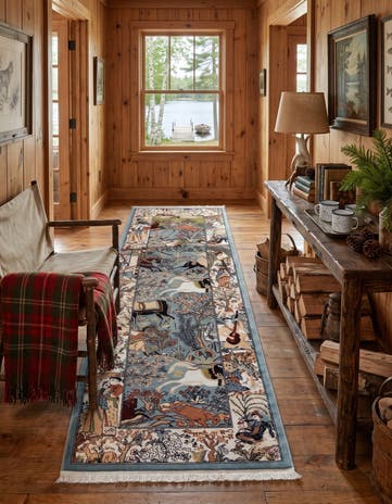 Blue Nain Design Runner Rug