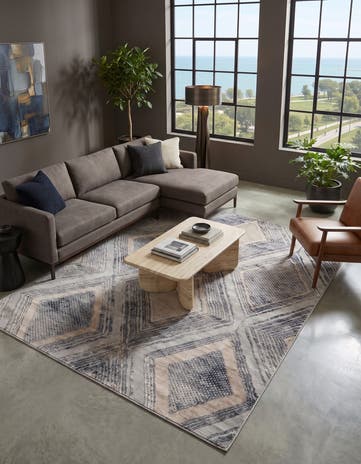 Cream and Gray Caspian Rug