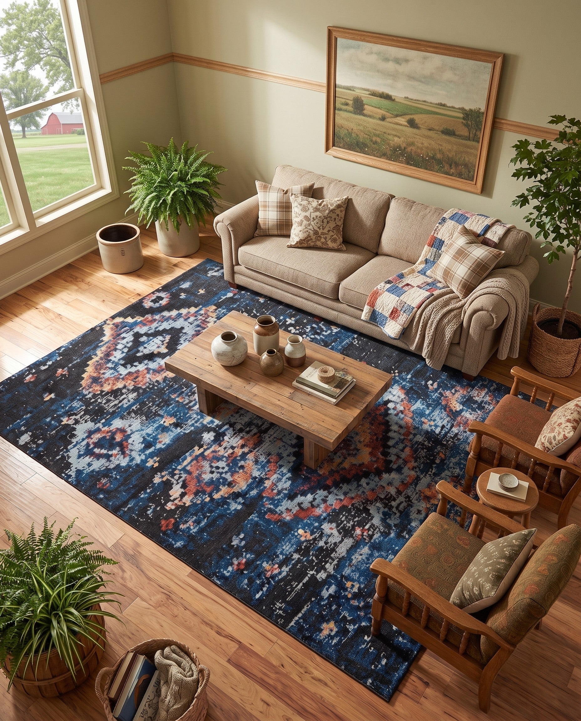 Navy Blue Morocco Rug