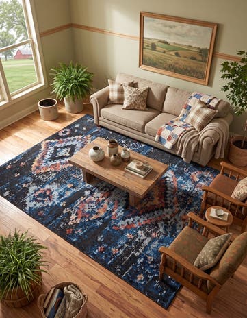 Navy Blue Morocco Rug