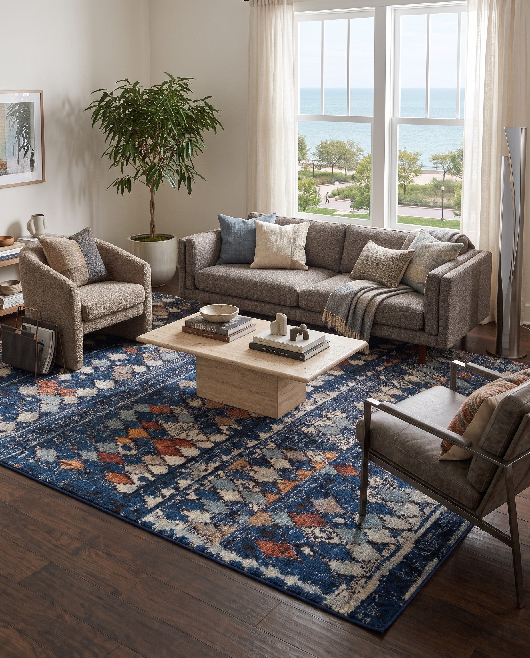 Navy Blue Morocco Rug