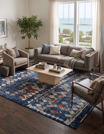 Navy Blue Morocco Rug