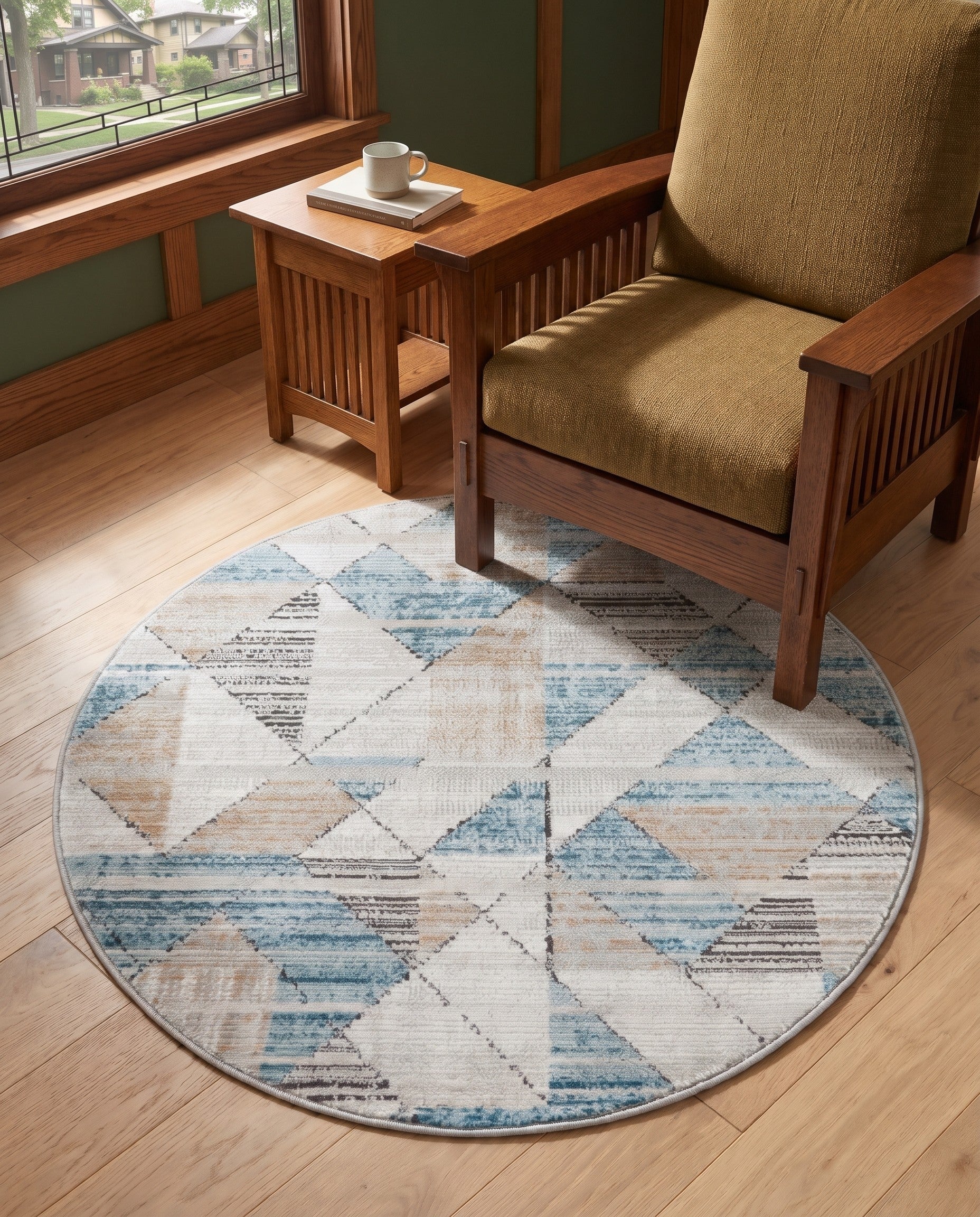 3' 3 x 3' 3 Leipzig Round Rug