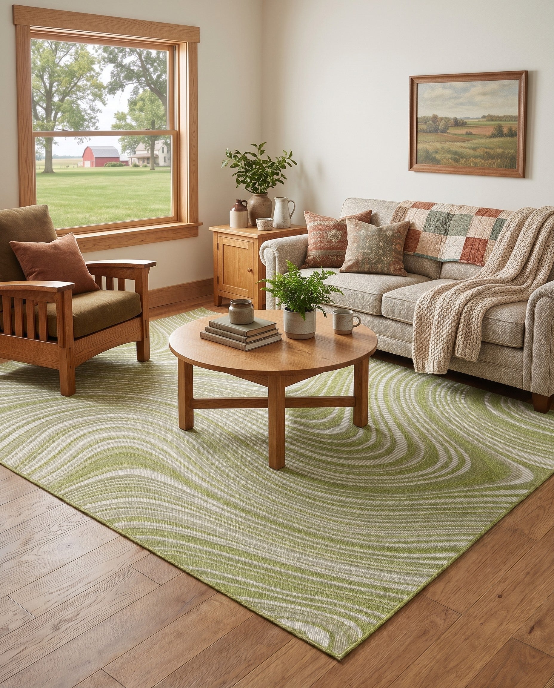 6' x 9' Easy-Clean Modern Indoor / Outdoor Rug
