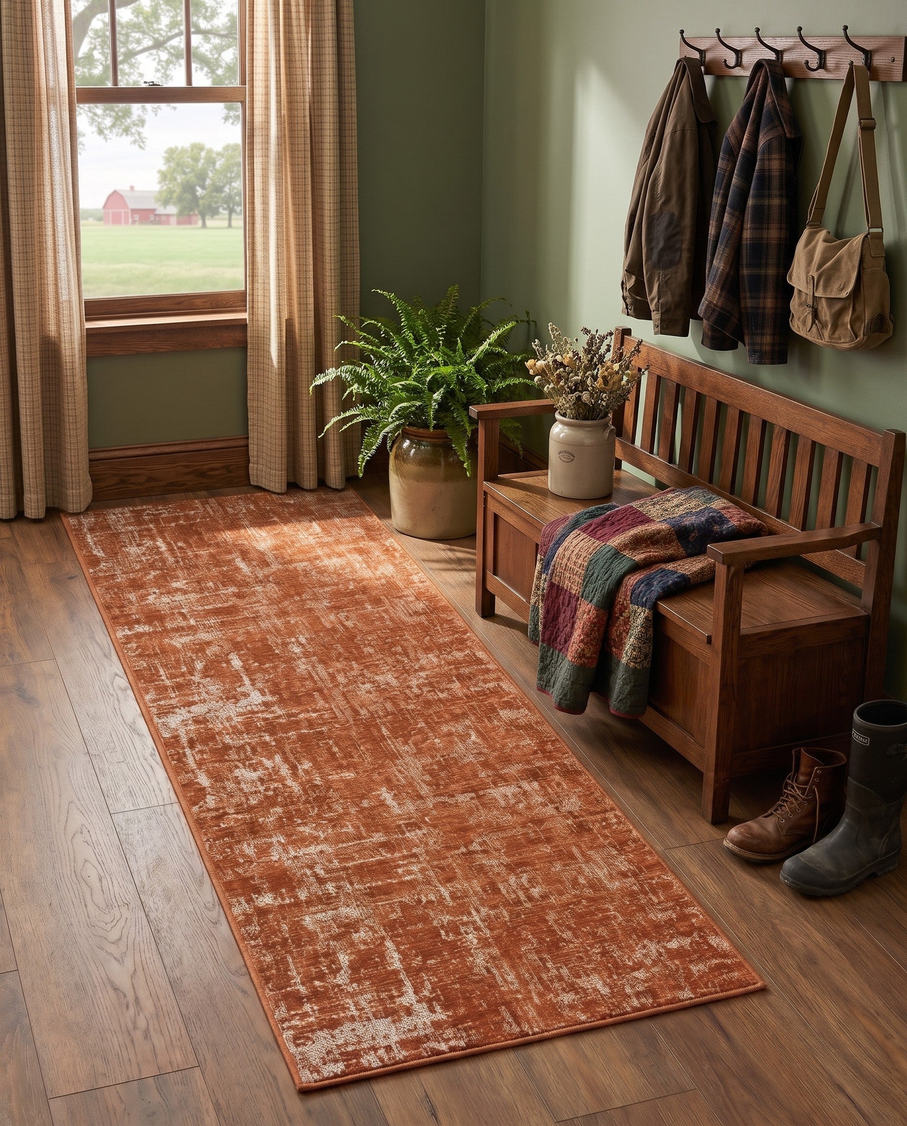 Orange Valencia Runner Rug