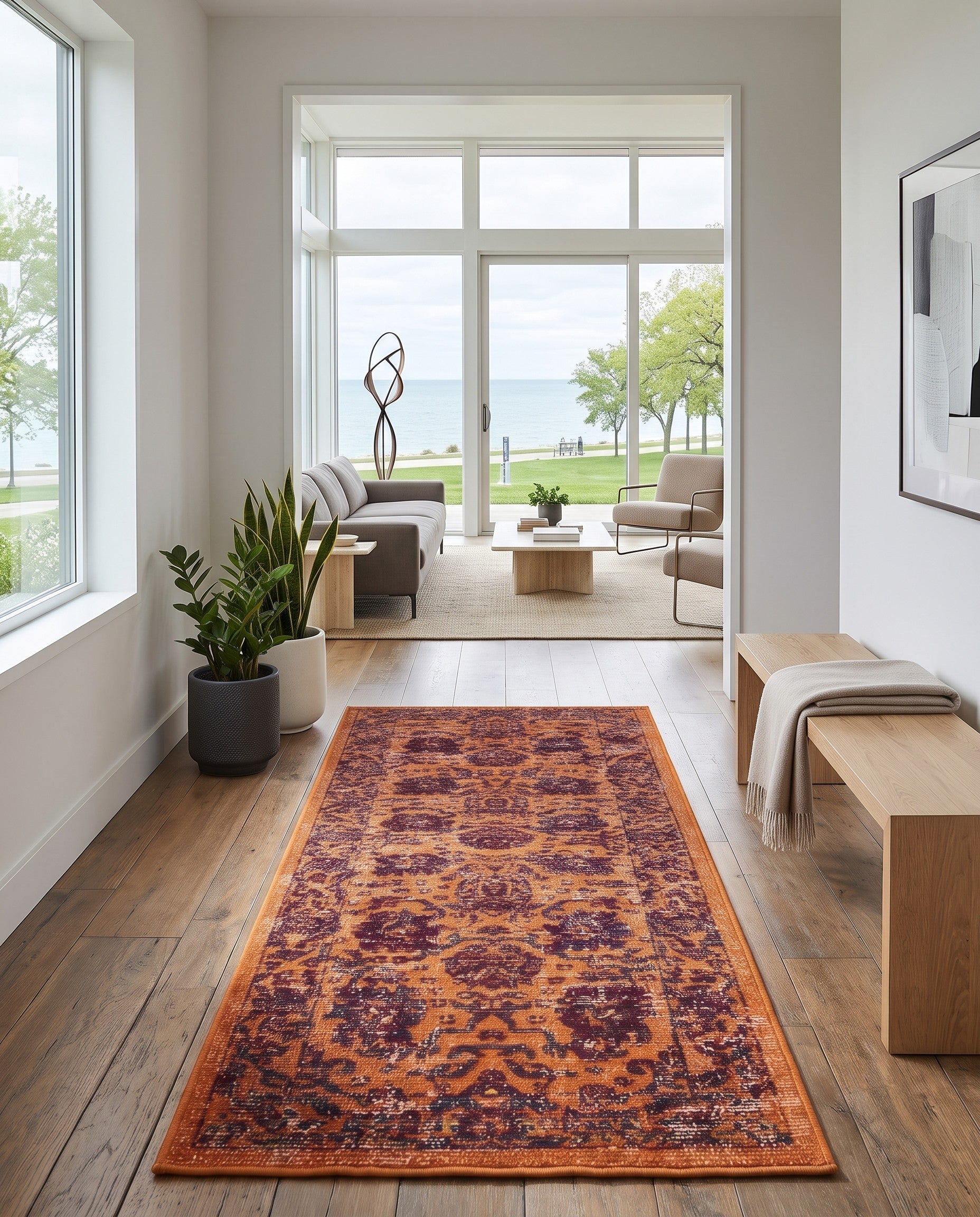 Orange Lucerne Runner Rug
