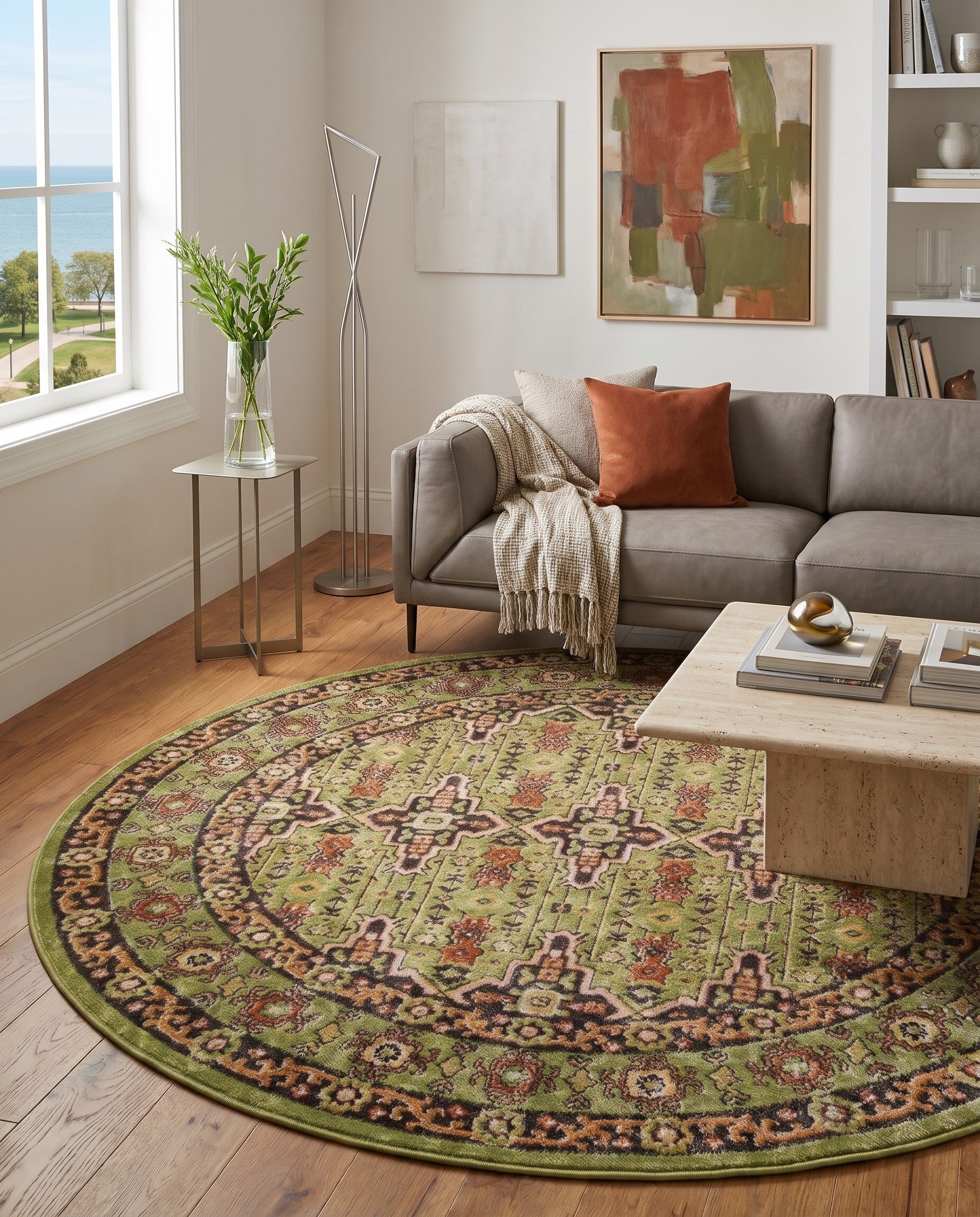 Green Lucerne Round Rug