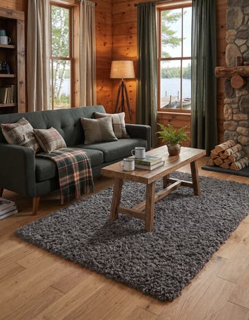 Smoke Gray Infinity Shag Rug