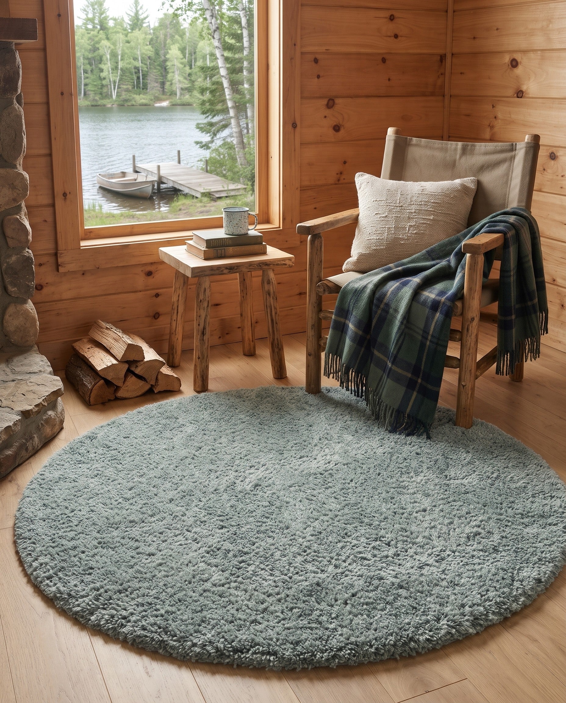 4' x 4' Infinity Shag Round Rug