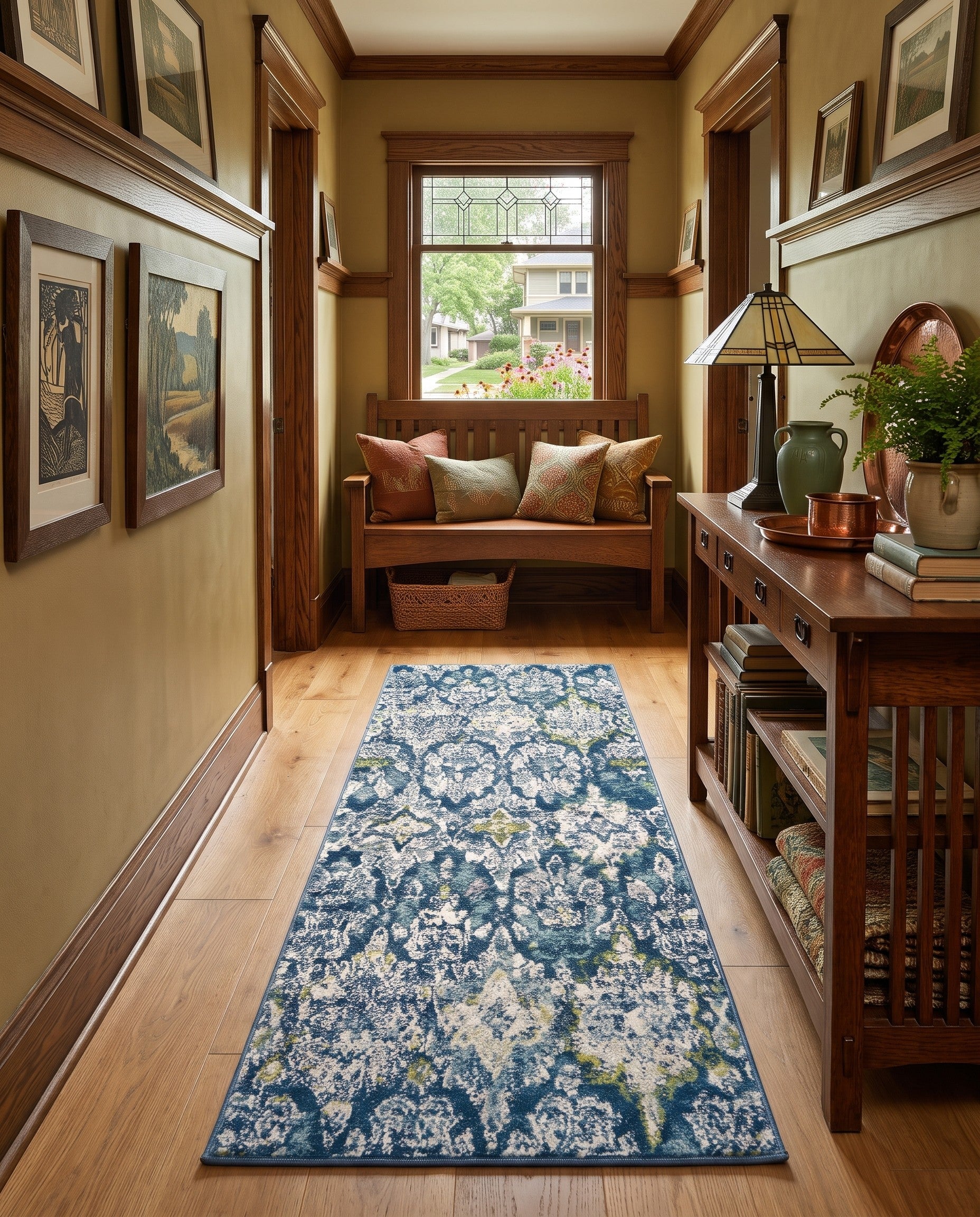 Navy Blue Charleston Runner Rug