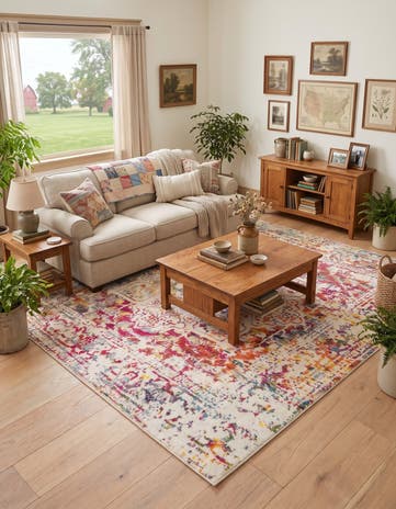 Light Multi Arlington Square Rug