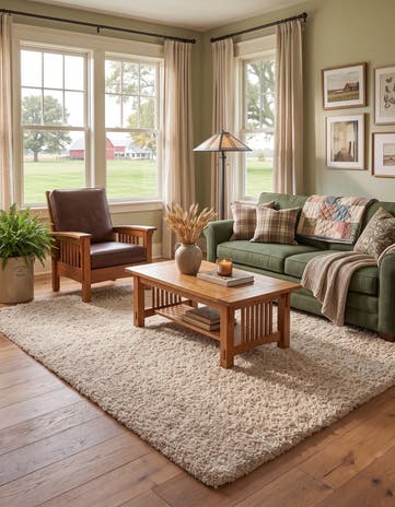 Oatmeal Beige Soft Solid Shag Rug
