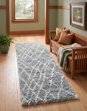 Sage Green Soft Touch Shag Runner Rug