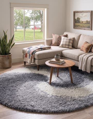 5' 3 x 5' 3 Soft Touch Shag Round Rug