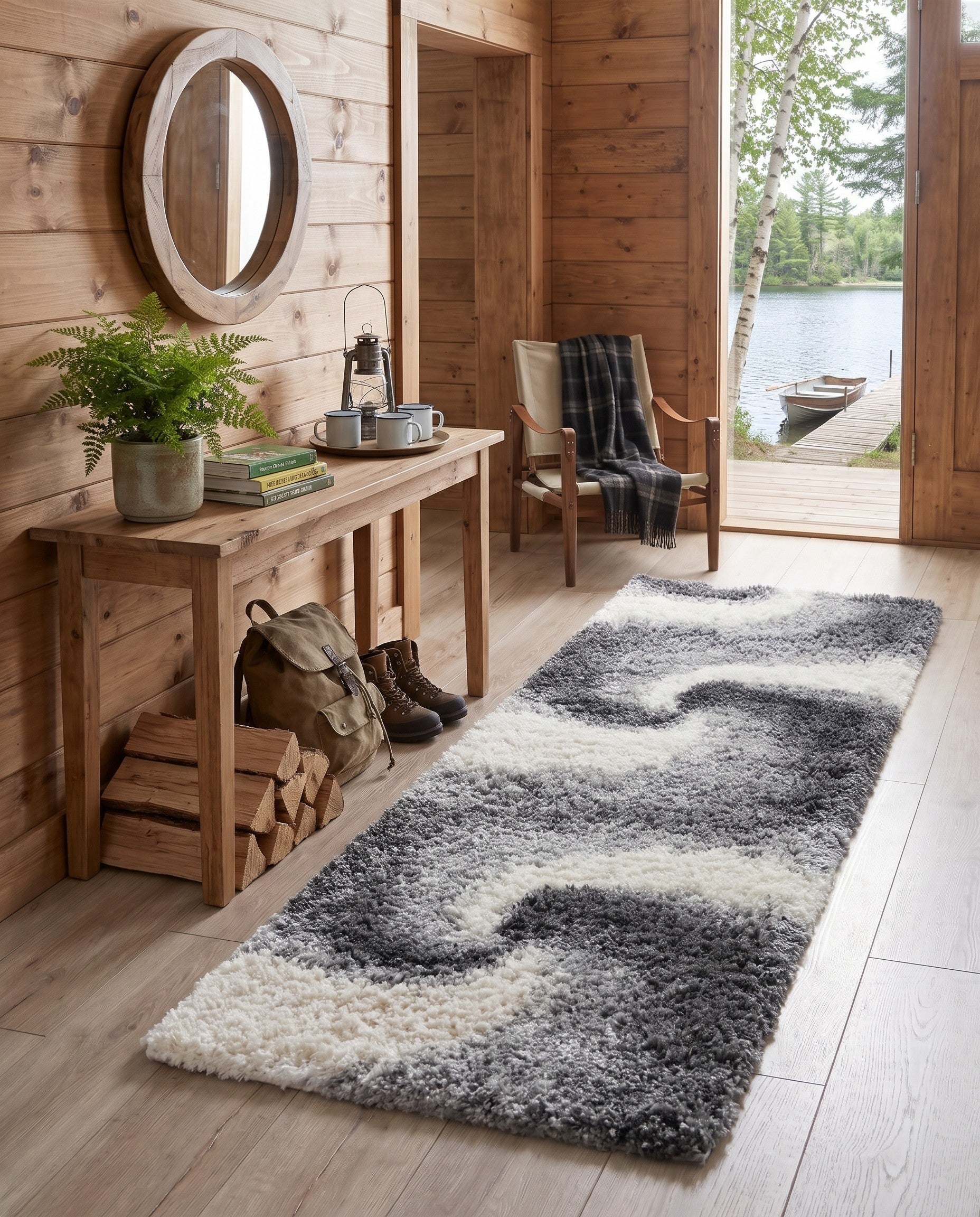 Smoke Gray Soft Touch Shag Runner Rug